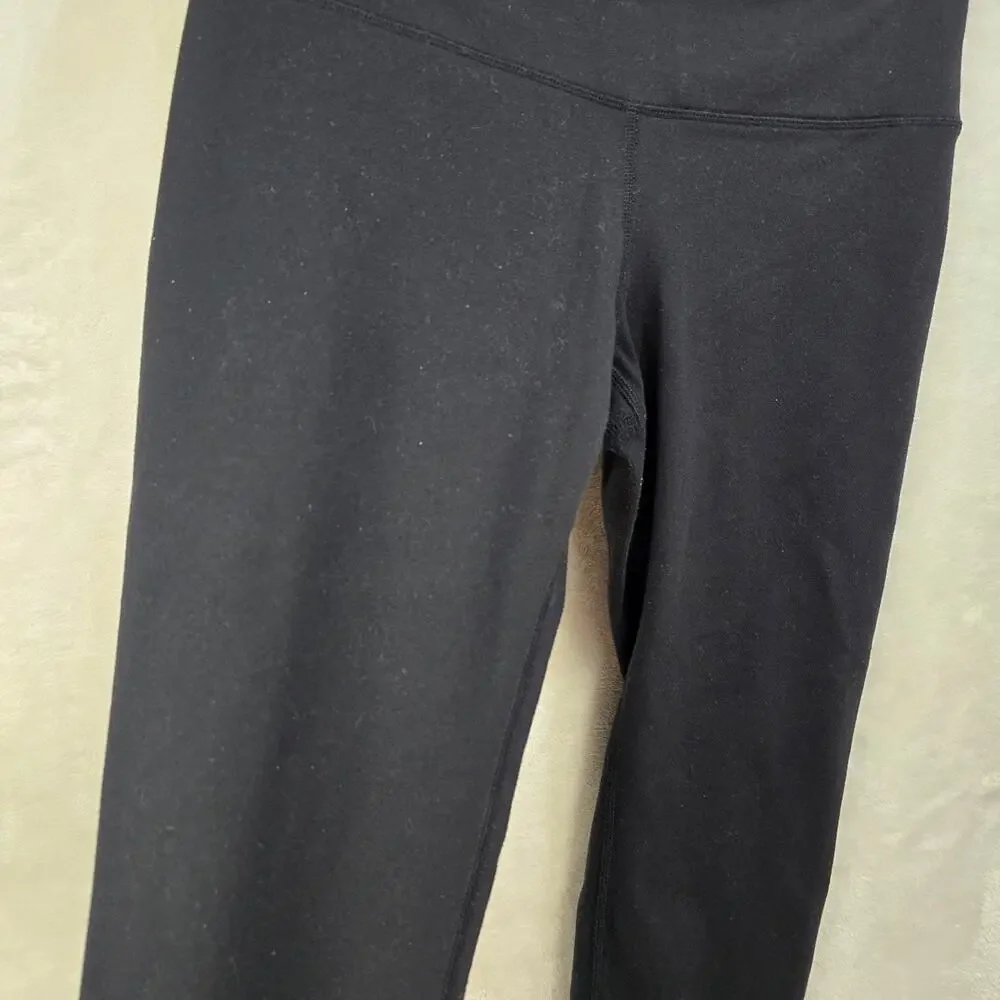 Alo Black Ribbed Athletic Leggings Capri sz Med